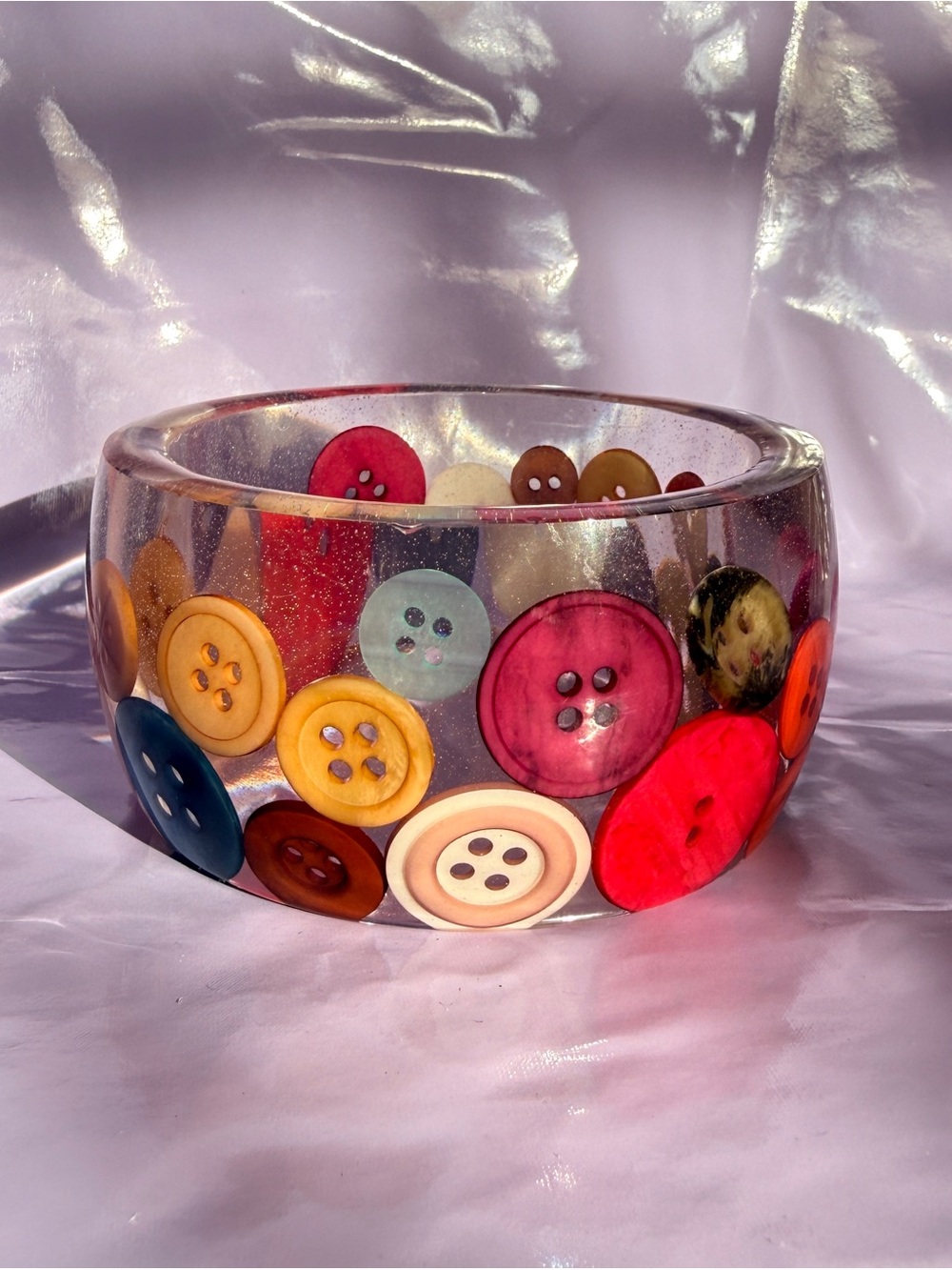 Stacked buttons bangle